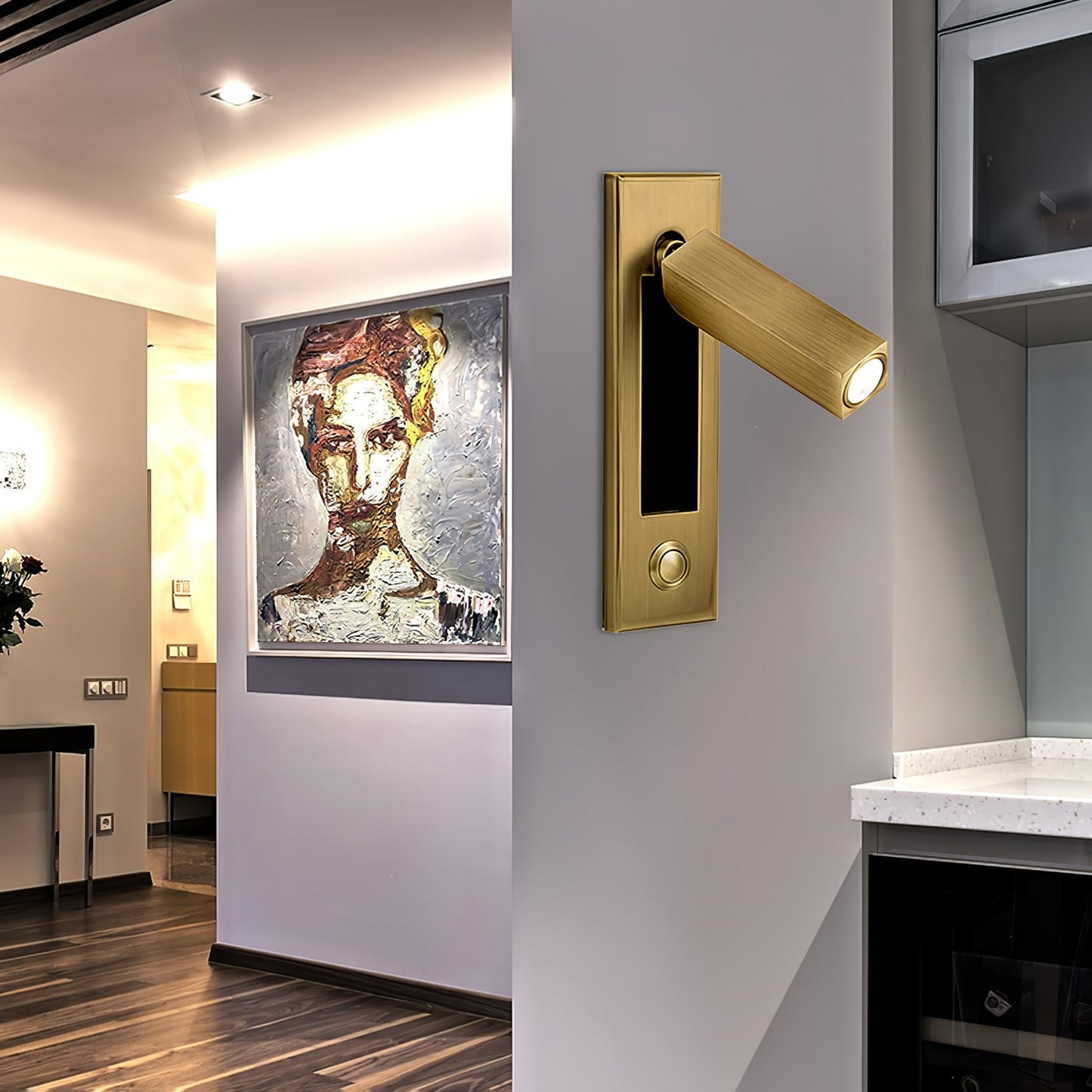 Professional Embedded Bedside Sconce with Adjustable Light and USB Por