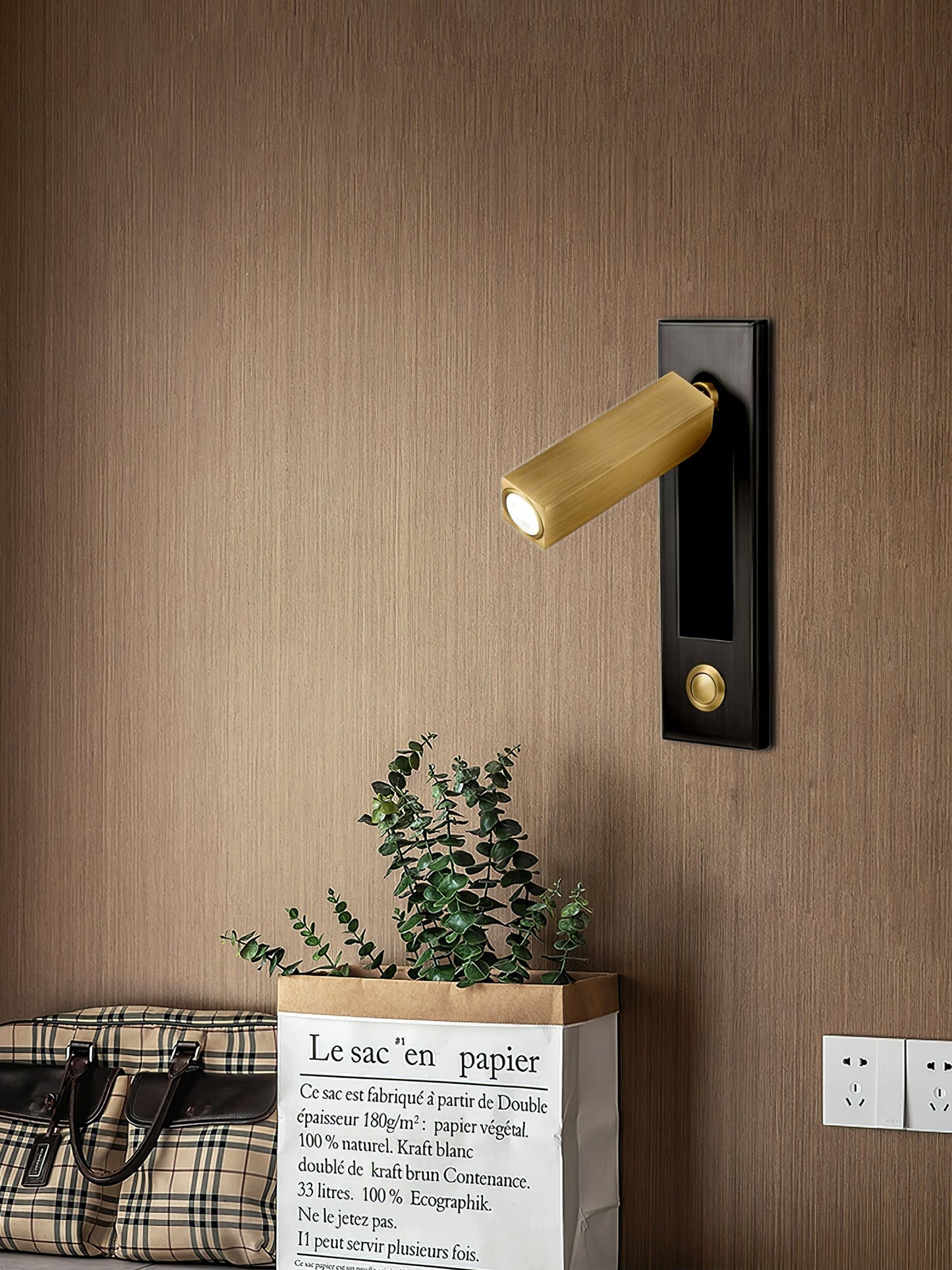 Professional Embedded Bedside Sconce with Adjustable Light and USB Por