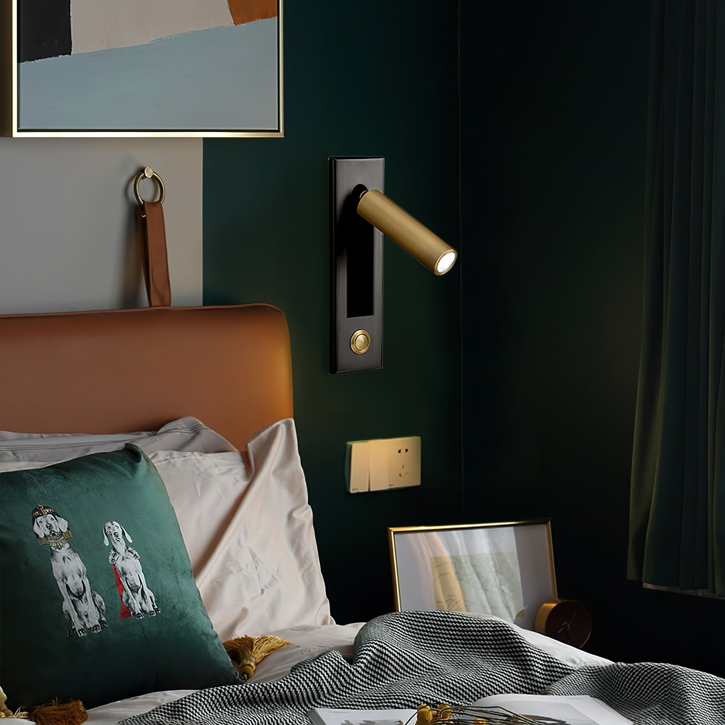 Embedded Bedside Plug-in Sconce with Dimmable Light & USB Charging