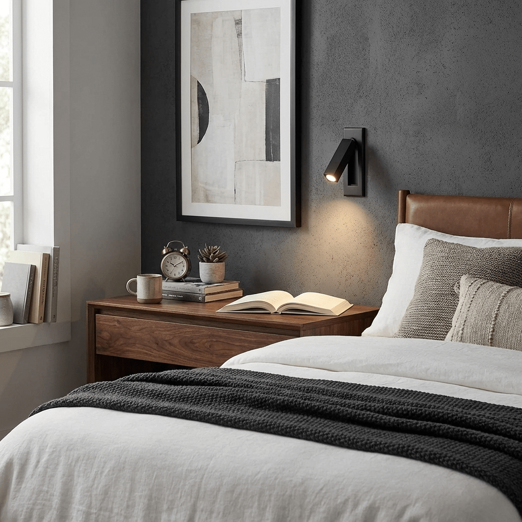 Professional Embedded Bedside Sconce with Adjustable Light and USB Por