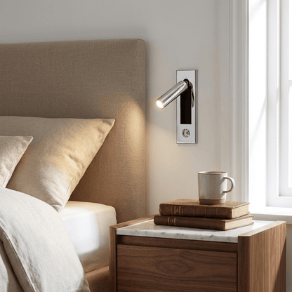 Professional Embedded Bedside Sconce with Adjustable Light and USB Por