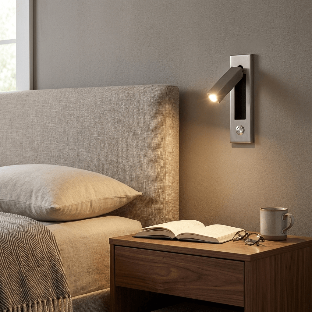 Professional Embedded Bedside Sconce with Adjustable Light and USB Por