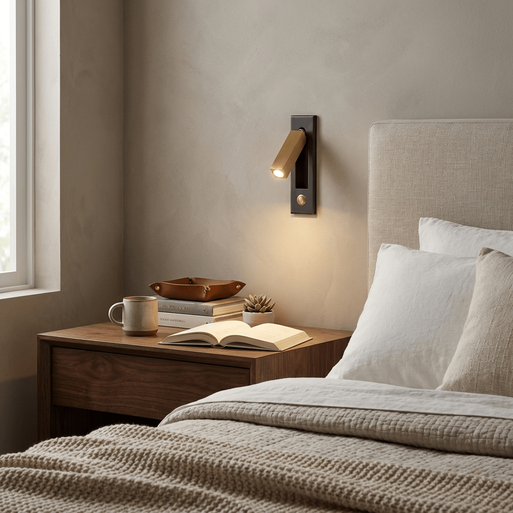 Professional Embedded Bedside Sconce with Adjustable Light and USB Por