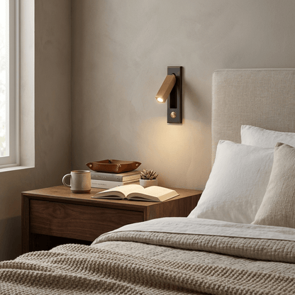 Professional Embedded Bedside Sconce with Adjustable Light and USB Por