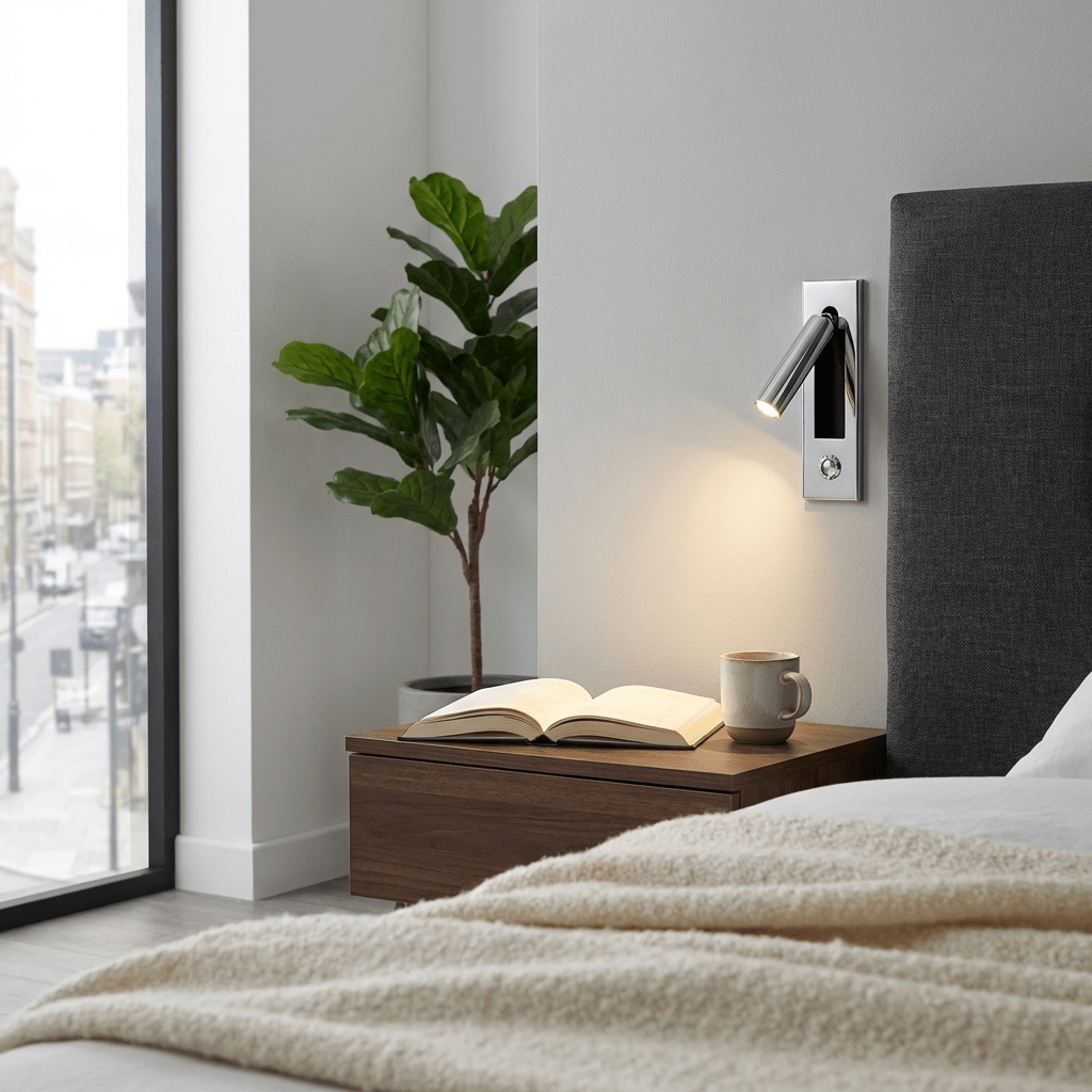 Professional Embedded Bedside Sconce with Adjustable Light and USB Por