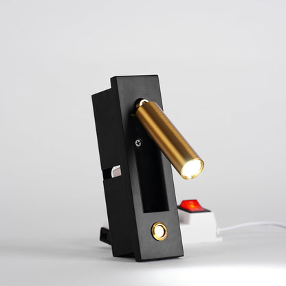Embedded Bedside Plug-in Sconce with Dimmable Light & USB Charging