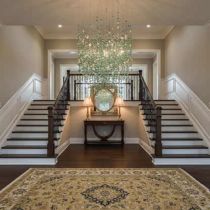 Emerald Rainfall Crystal Chandelier - Customizable, Elegant Lighting D