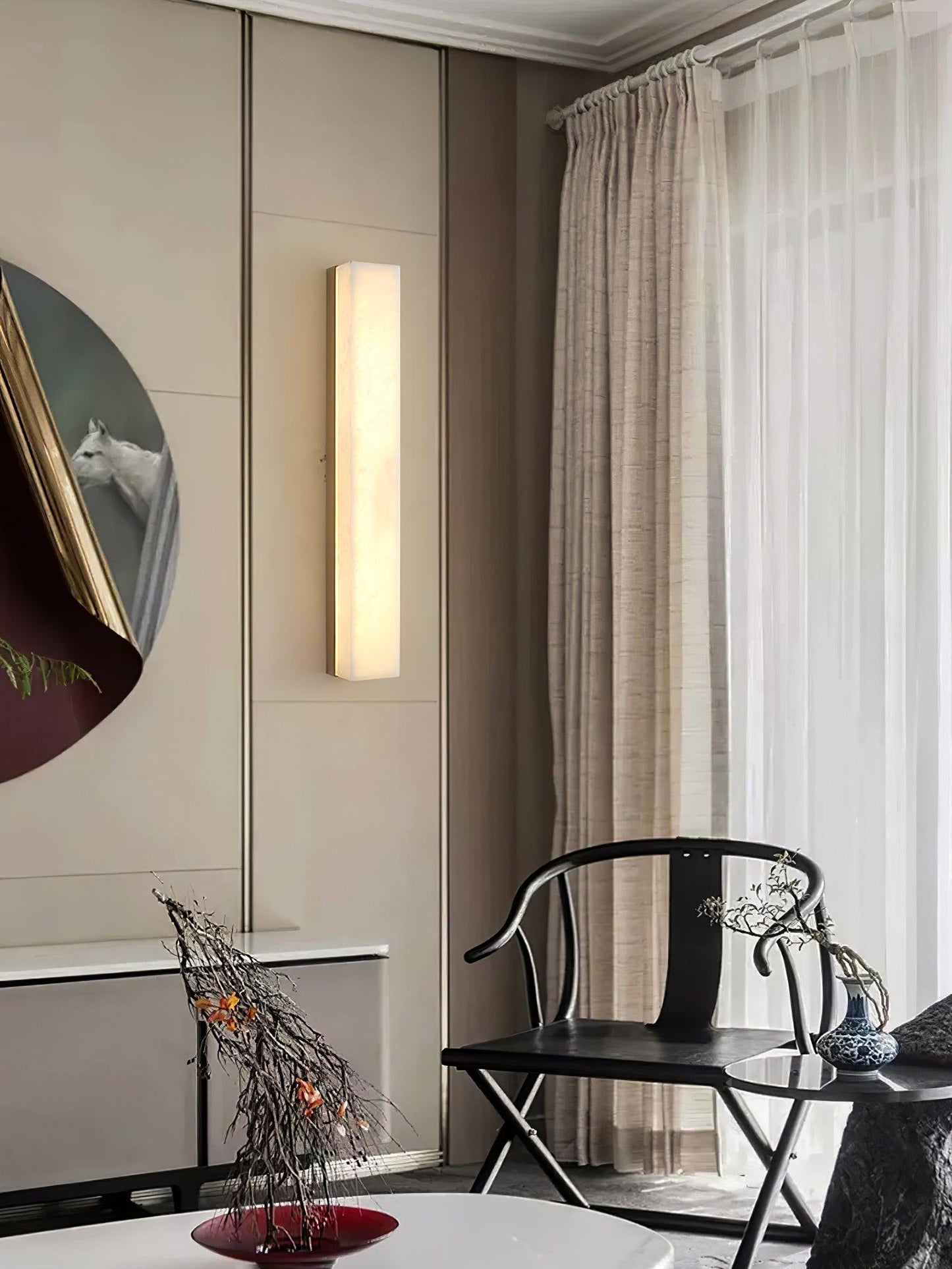 Emerson Alabaster Wall Lamp - Adjustable Brightness & Elegant Design