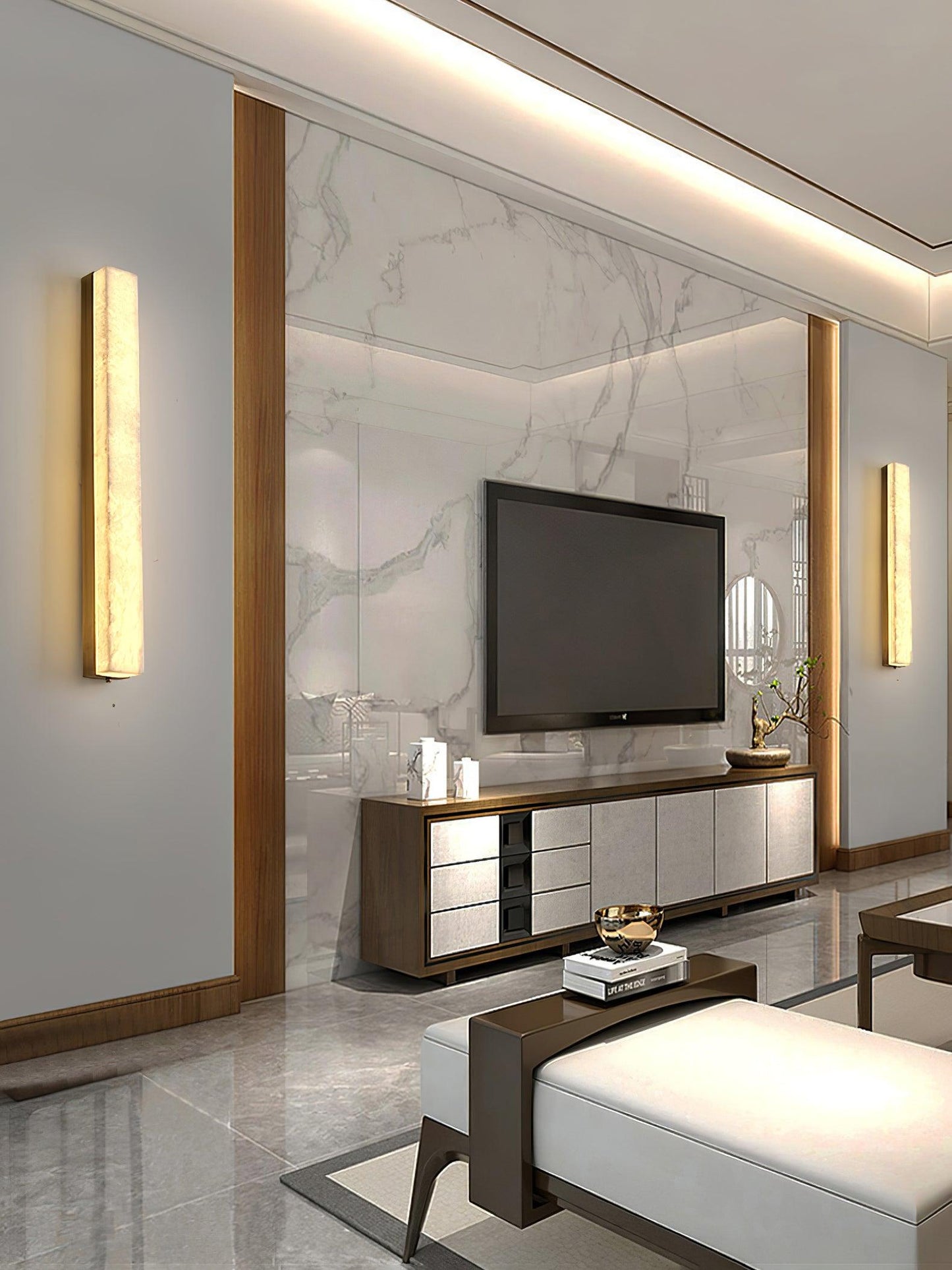 Emerson Alabaster Wall Lamp - Adjustable Brightness & Elegant Design