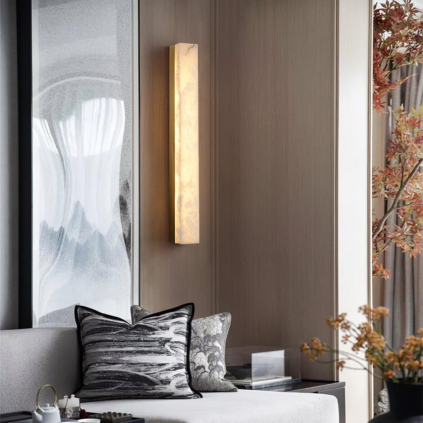 Emerson Alabaster Wall Lamp - Adjustable Brightness & Elegant Design