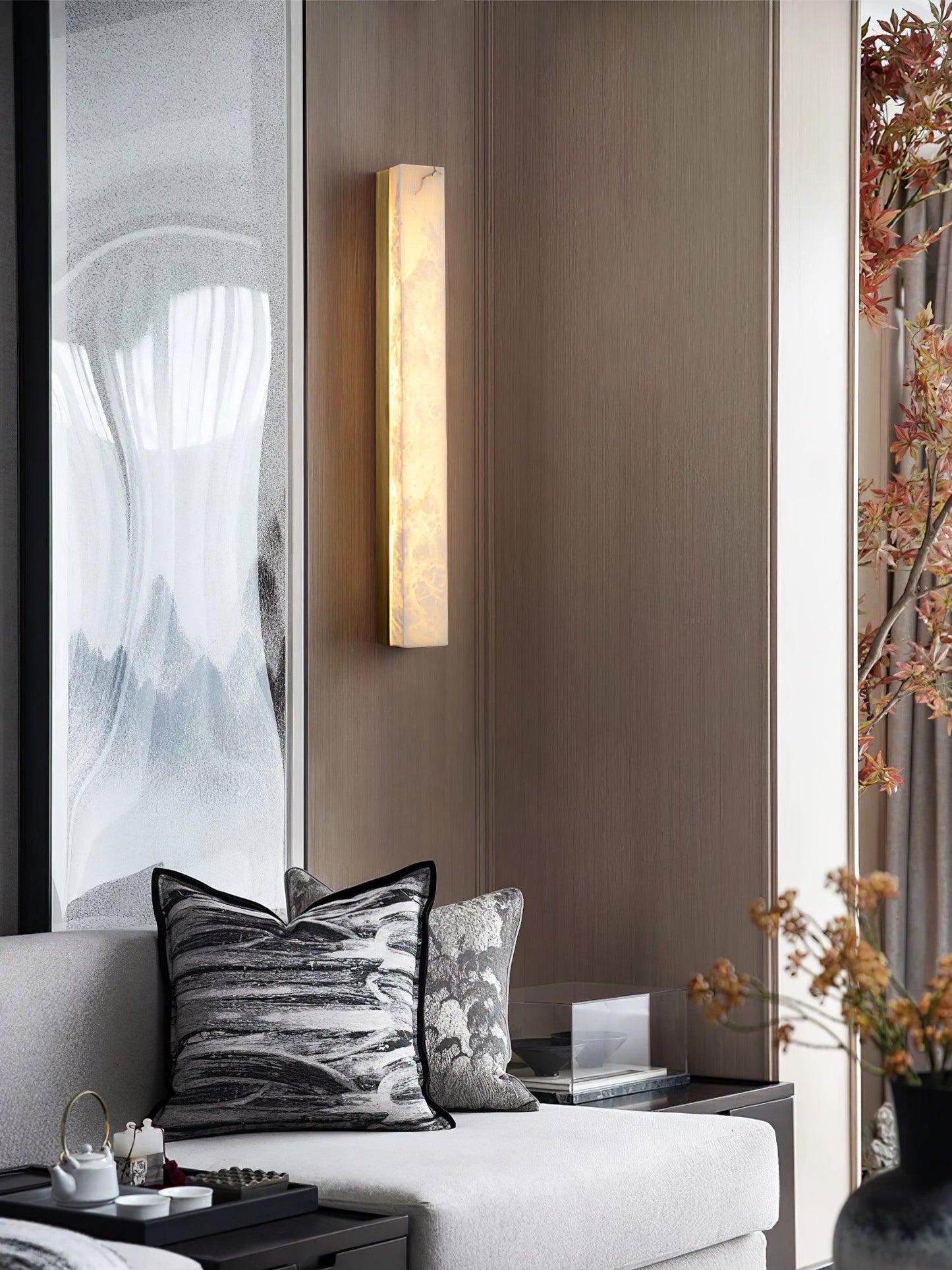 Emerson Alabaster Wall Lamp - Adjustable Brightness & Elegant Design