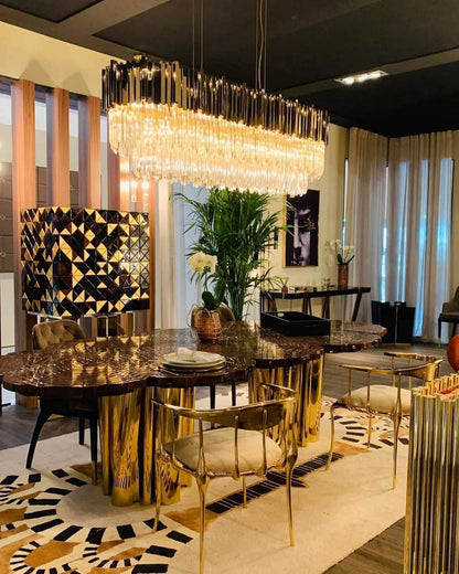 Empire Chandelier - Elegant Crystal Design with Adjustable Height & LE