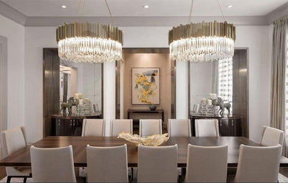 Empire Chandelier - Elegant Crystal Design with Adjustable Height & LE