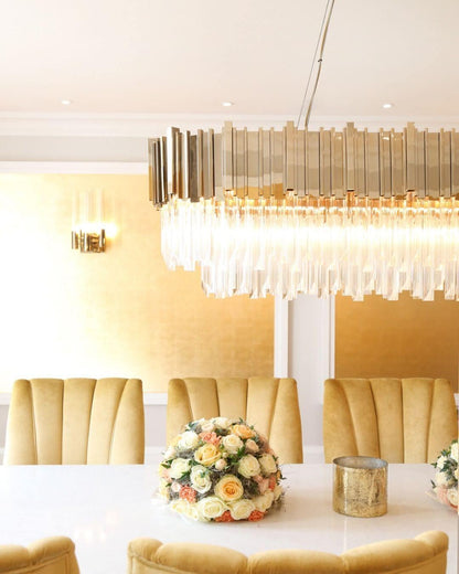 Empire Chandelier - Elegant Crystal Design with Adjustable Height & LE