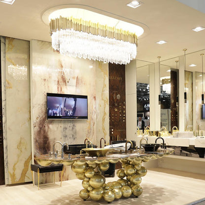 Empire Chandelier - Elegant Crystal Design with Adjustable Height & LE