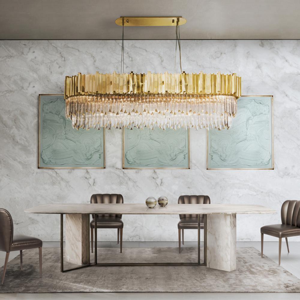Empire Chandelier - Elegant Crystal Design with Adjustable Height & LE