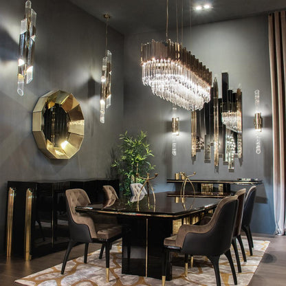 Empire Chandelier - Elegant Crystal Design with Adjustable Height & LE
