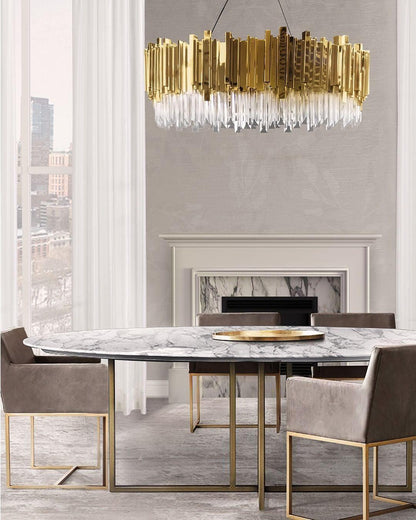 Empire Chandelier - Elegant Crystal Design with Adjustable Height & LE