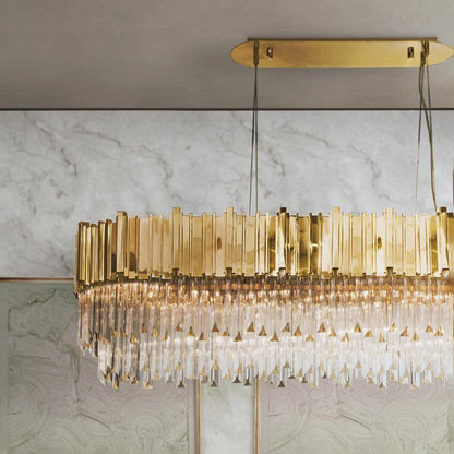 Empire Chandelier - Elegant Crystal Design with Adjustable Height & LE