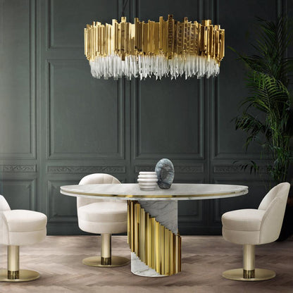 Empire Chandelier - Elegant Crystal Design with Adjustable Height & LE