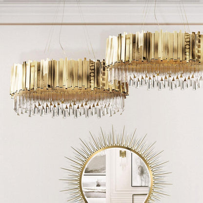 Empire Chandelier - Elegant Crystal Design with Adjustable Height & LE