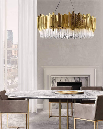 Empire Chandelier - Elegant Crystal Design with Adjustable Height & LE