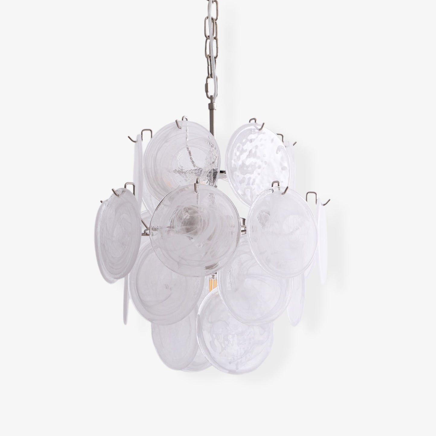 Elegant Aqua White Glass Chandelier with Adjustable Height & LED Compa