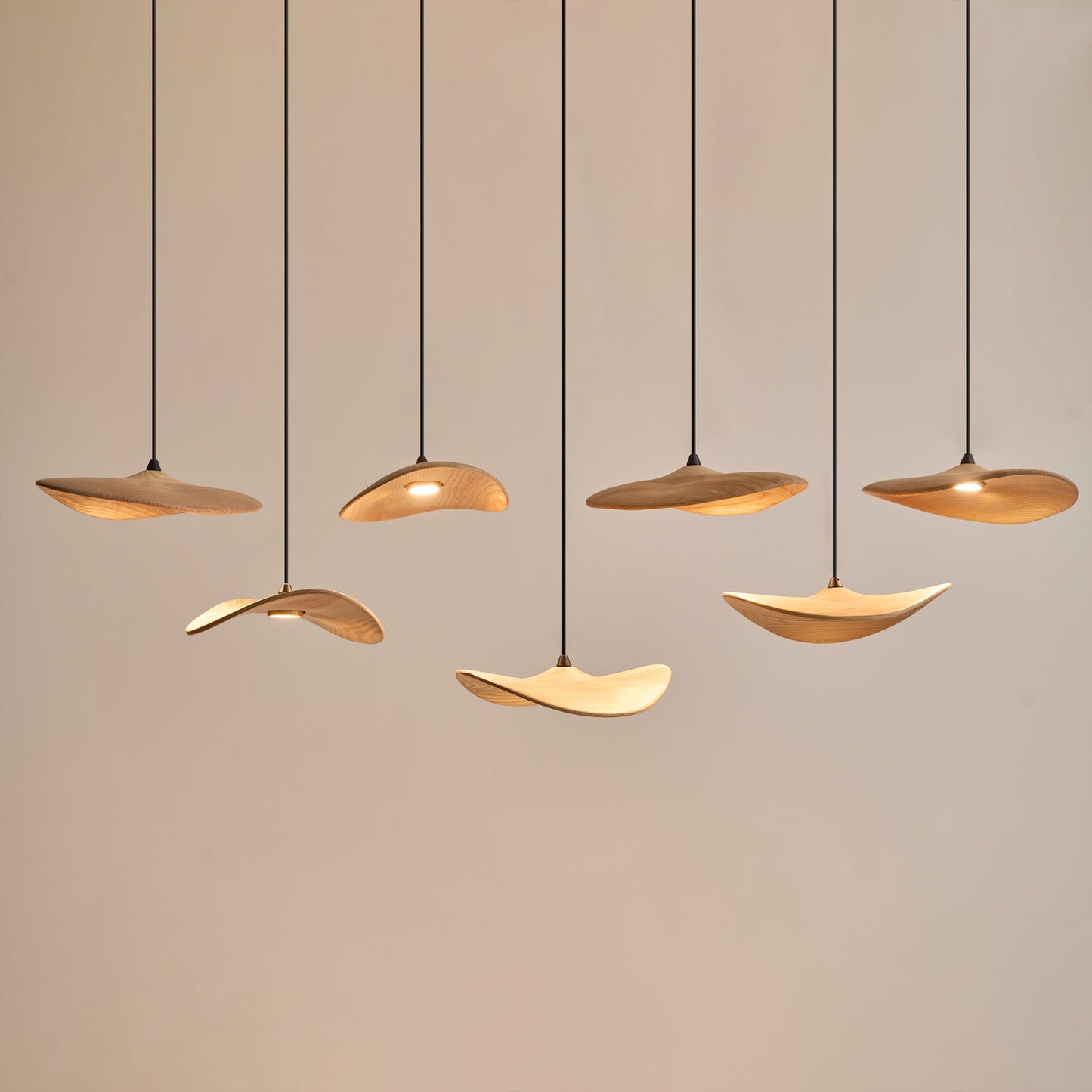 Modern Empty Leaf Chandelier - Elegant Design with Adjustable Height