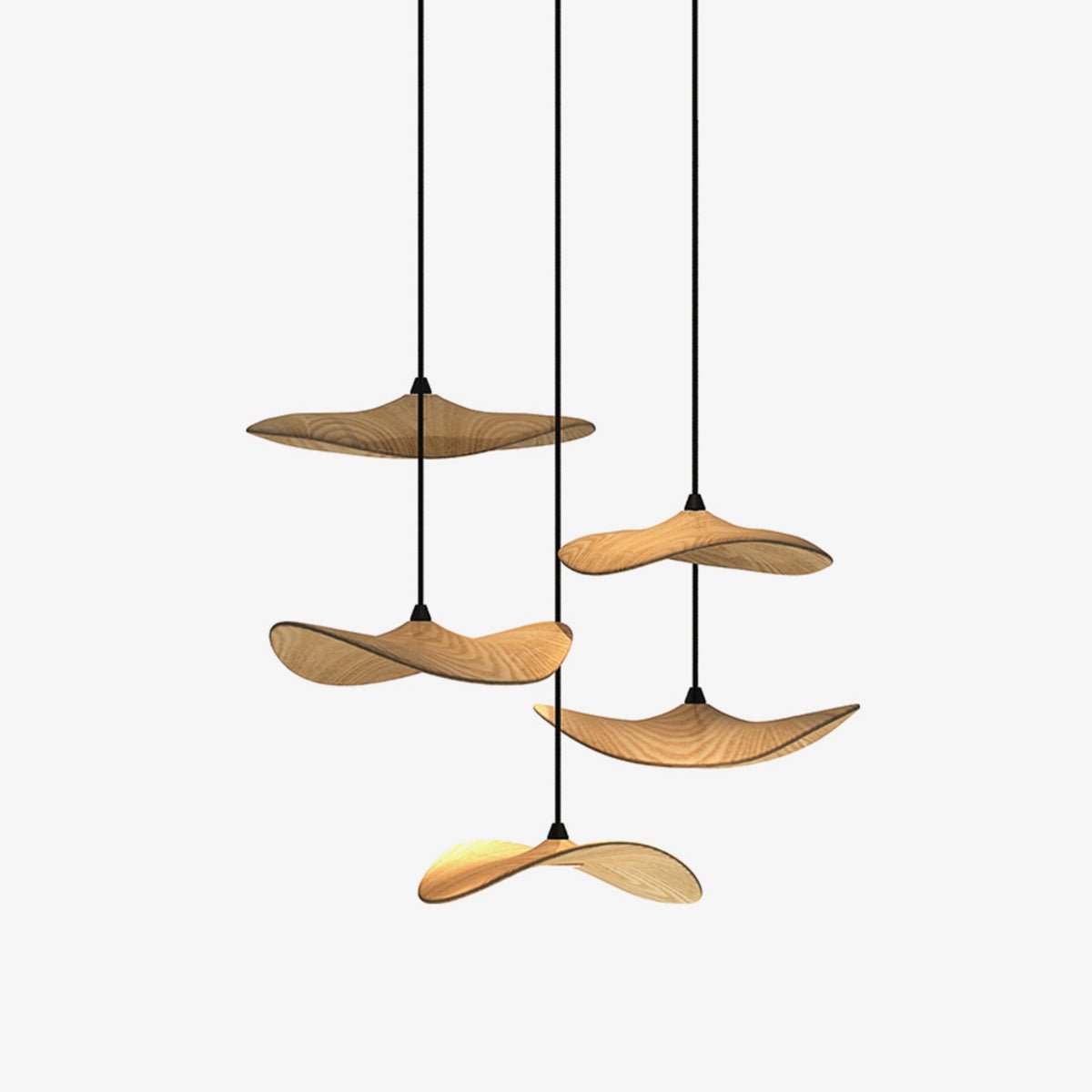 Modern Empty Leaf Chandelier - Elegant Design with Adjustable Height
