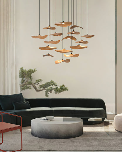 Modern Empty Leaf Chandelier - Elegant Design with Adjustable Height