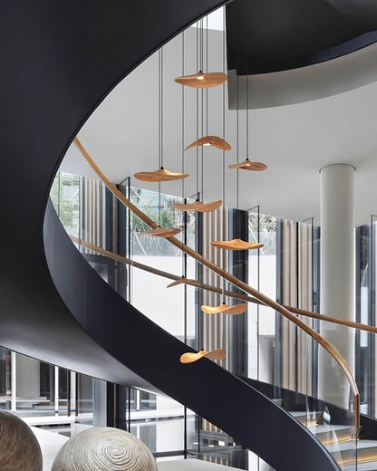 Modern Empty Leaf Chandelier - Elegant Design with Adjustable Height