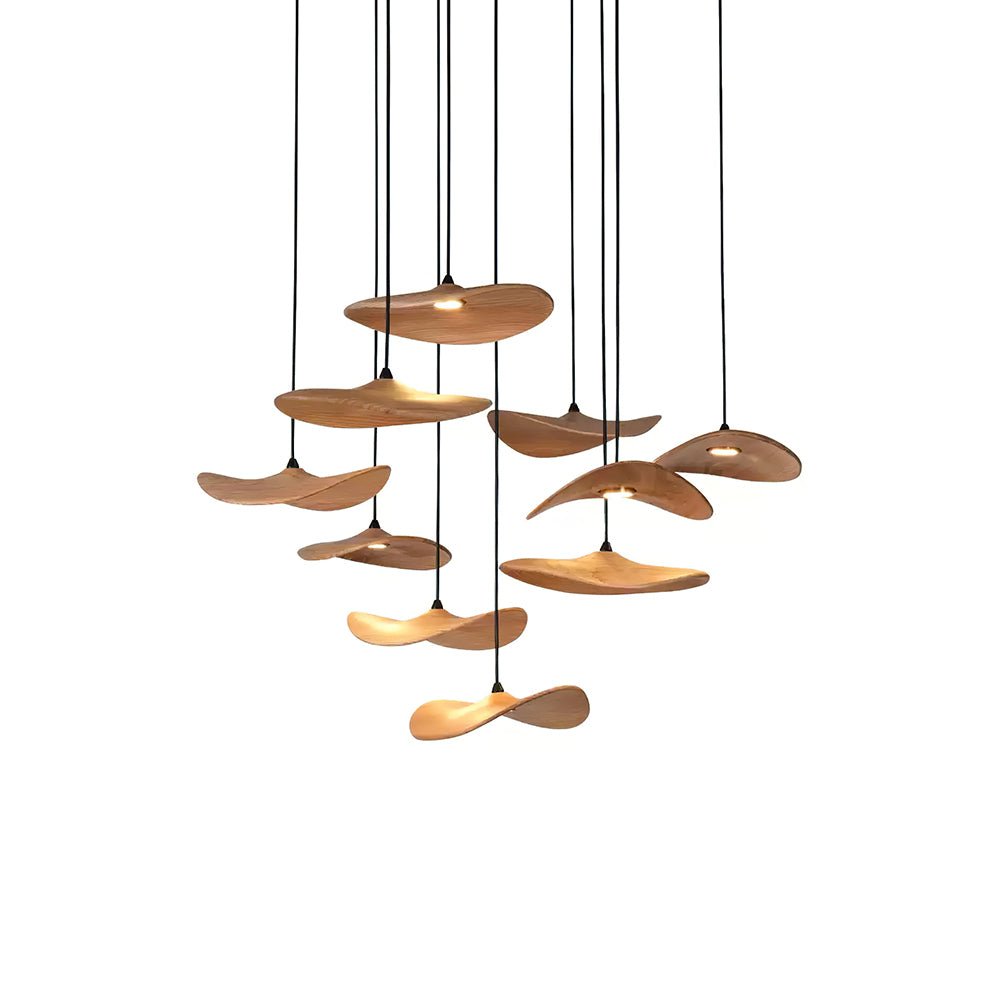 Modern Empty Leaf Chandelier - Elegant Design with Adjustable Height