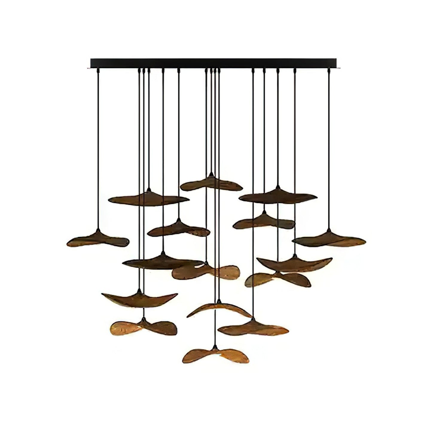 Modern Empty Leaf Chandelier - Elegant Design with Adjustable Height