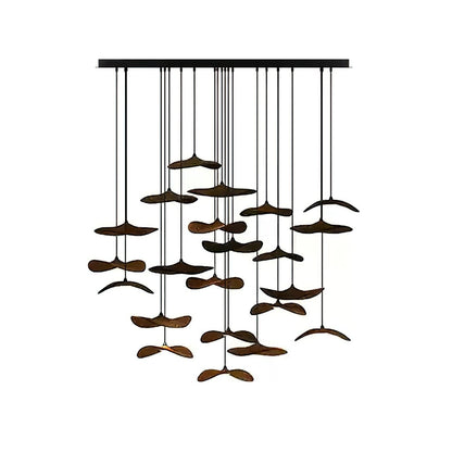Modern Empty Leaf Chandelier - Elegant Design with Adjustable Height