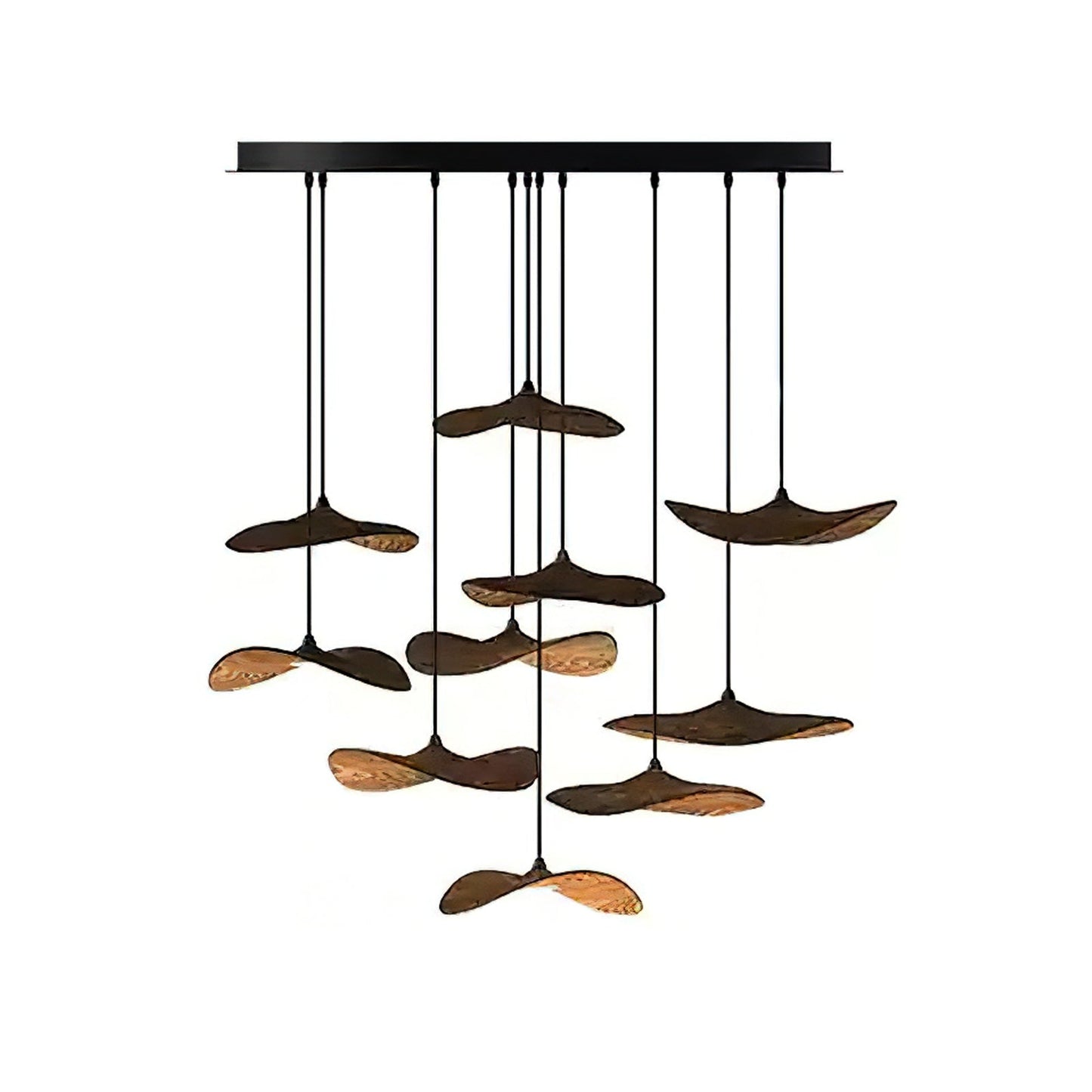 Modern Empty Leaf Chandelier - Elegant Design with Adjustable Height