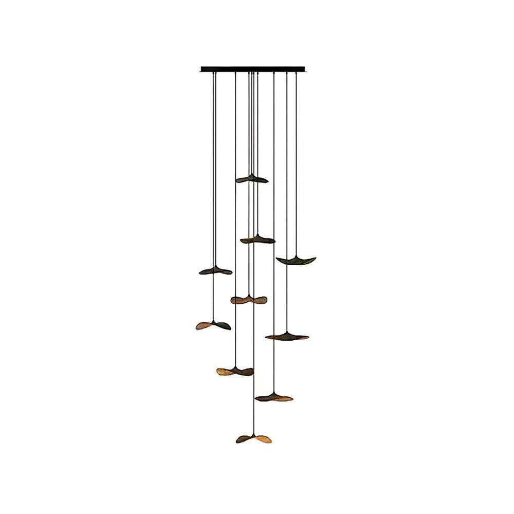 Modern Empty Leaf Chandelier - Elegant Design with Adjustable Height