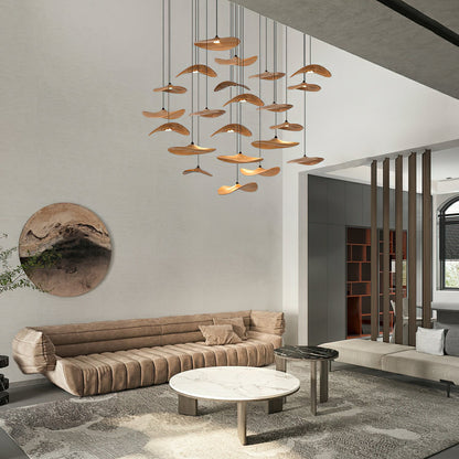Modern Empty Leaf Chandelier - Elegant Design with Adjustable Height