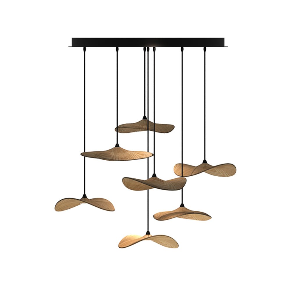Modern Empty Leaf Chandelier - Elegant Design with Adjustable Height