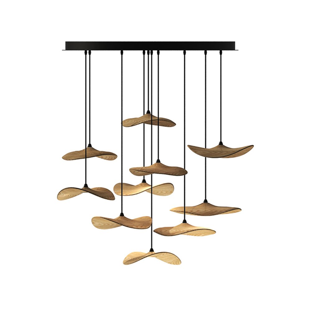 Modern Empty Leaf Chandelier - Elegant Design with Adjustable Height