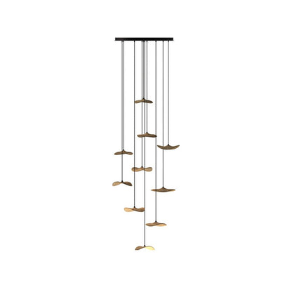 Modern Empty Leaf Chandelier - Elegant Design with Adjustable Height