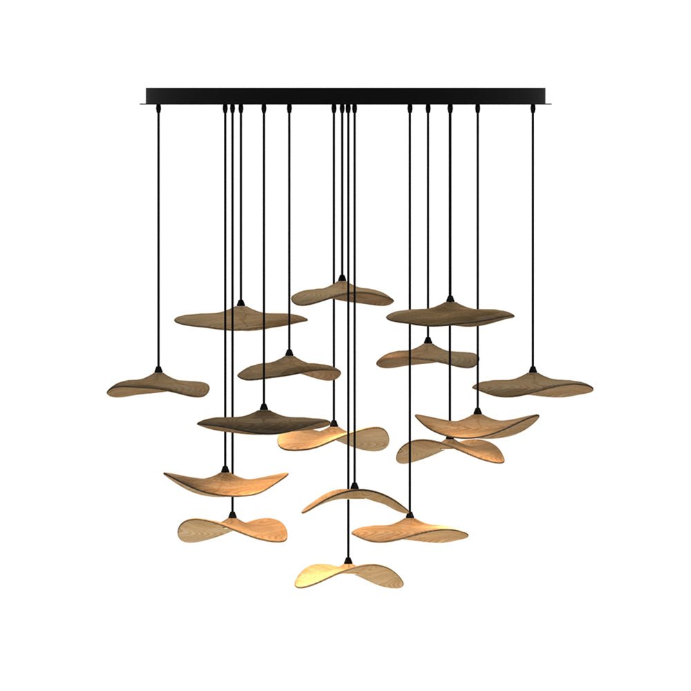 Modern Empty Leaf Chandelier - Elegant Design with Adjustable Height