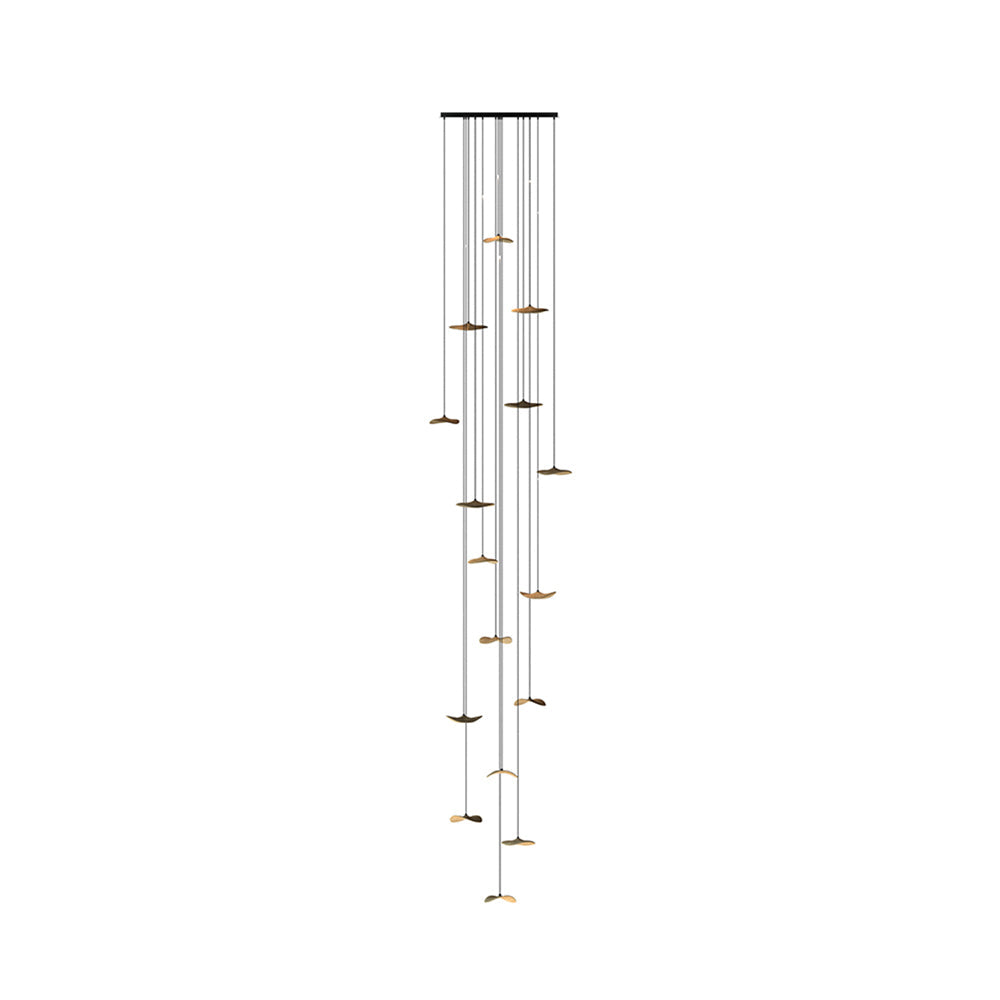 Modern Empty Leaf Chandelier - Elegant Design with Adjustable Height