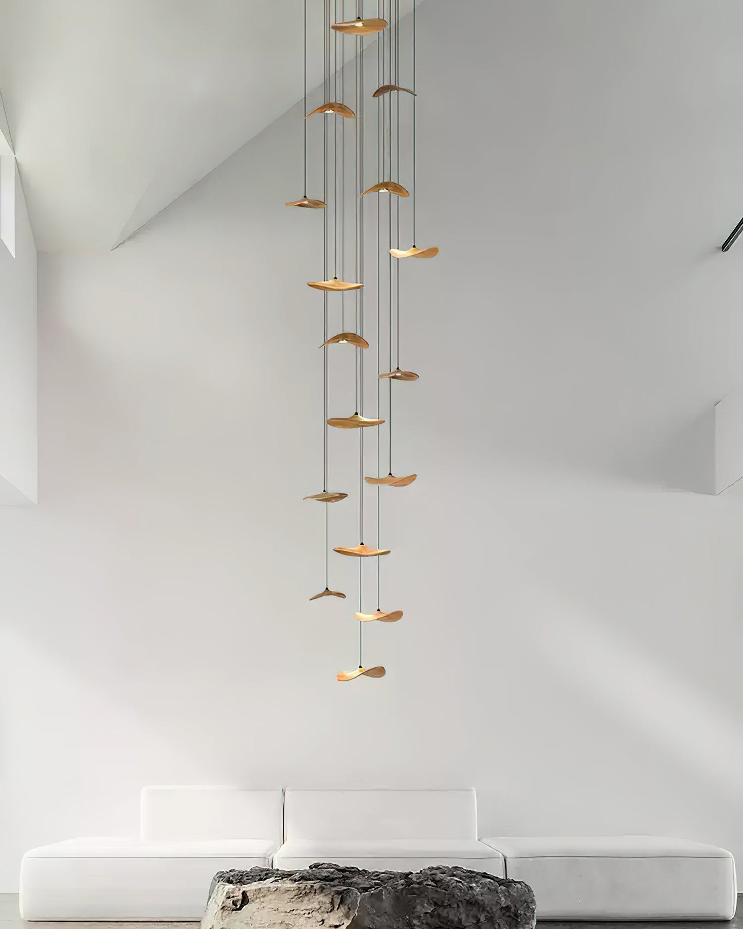 Modern Empty Leaf Chandelier - Elegant Design with Adjustable Height