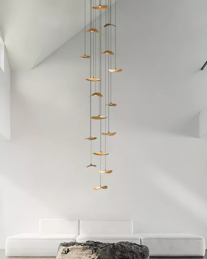 Modern Empty Leaf Chandelier - Elegant Design with Adjustable Height