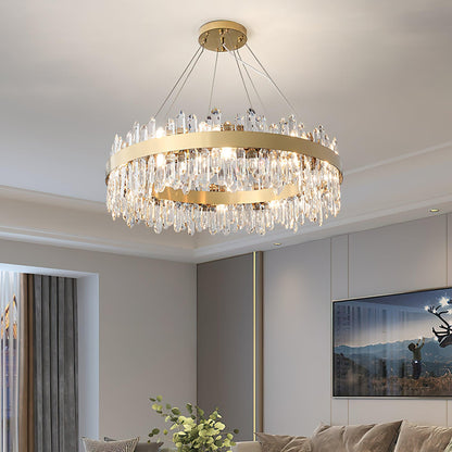 Enos Crystal Chandelier - Elegant Design with Dimmable LED Lights