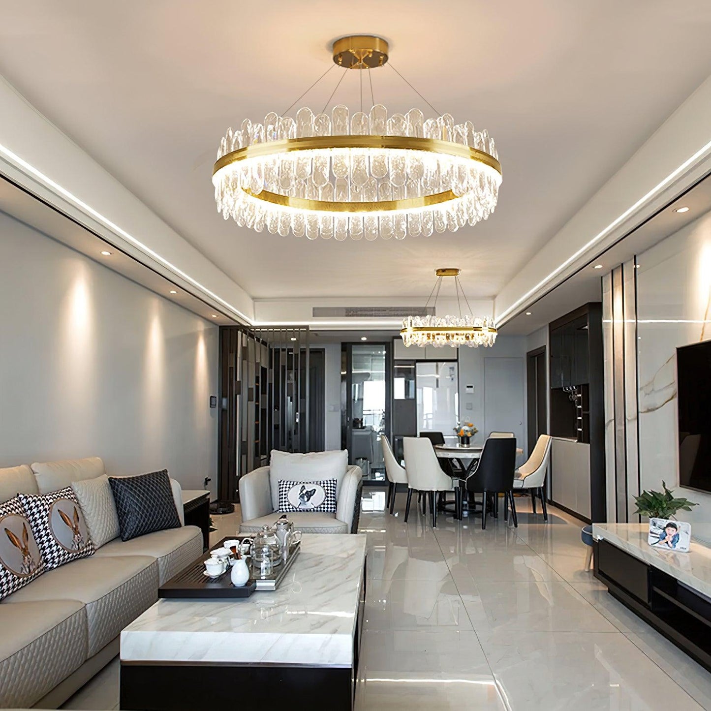 Enos Crystal Chandelier - Elegant Design with Dimmable LED Lights