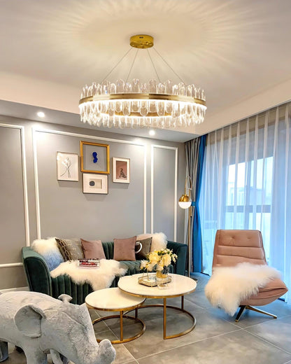 Enos Crystal Chandelier - Elegant Design with Dimmable LED Lights