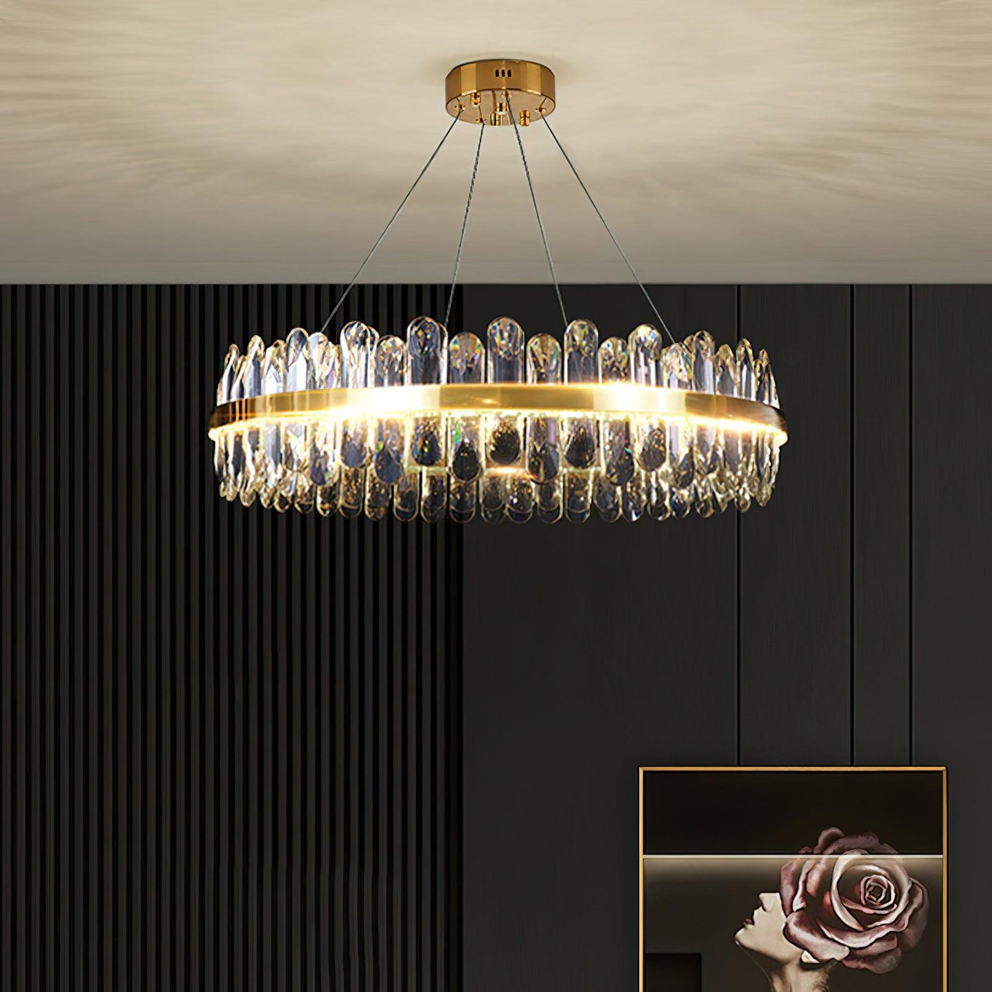 Enos Crystal Chandelier - Elegant Design with Dimmable LED Lights