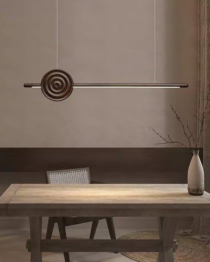 Erhu Wood Chandelier - Elegant Design with Adjustable Brightness