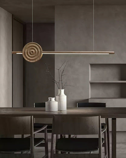 Erhu Wood Chandelier - Elegant Design with Adjustable Brightness